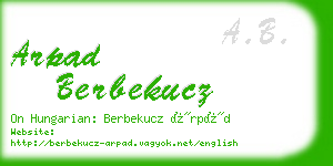 arpad berbekucz business card